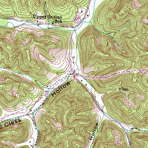 Topographic Map of McCless Hollow, KY