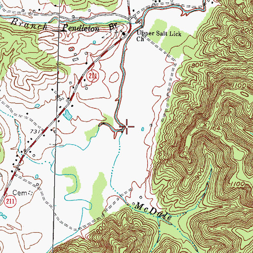 Topographic Map of McDale Branch, KY