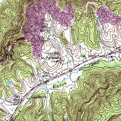 Topographic Map of McFarland Cemetery, KY
