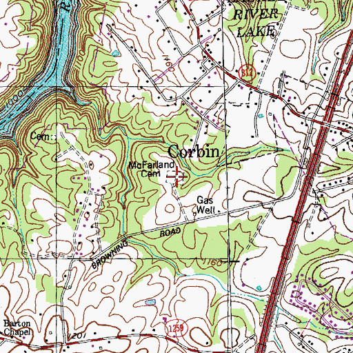 Topographic Map of McFarland Cemetery, KY