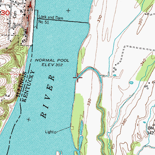 Topographic Map of McGilligan Creek, KY