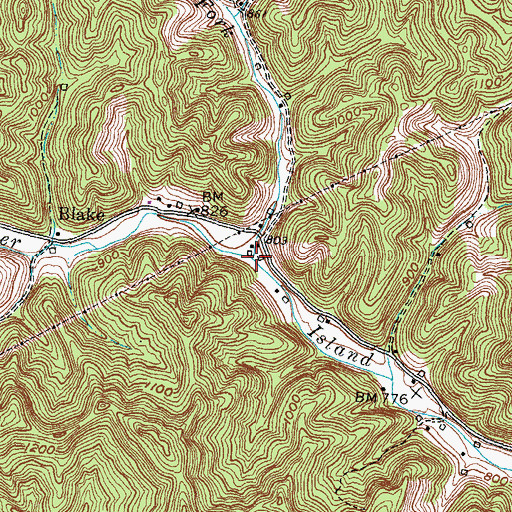Topographic Map of McGuire Fork, KY