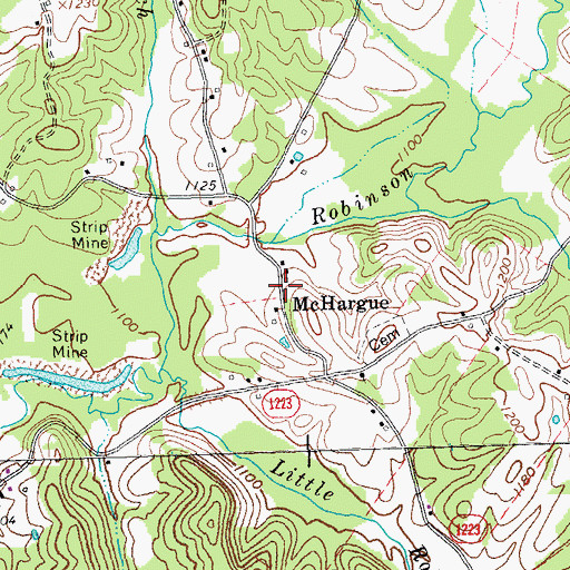 Topographic Map of McHargue, KY