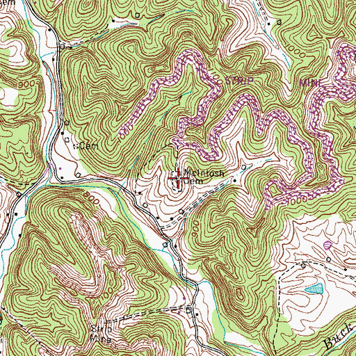 Topographic Map of McIntosh Cemetery, KY