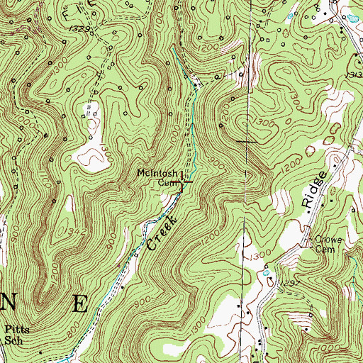 Topographic Map of MacIntosh Cemetery, KY