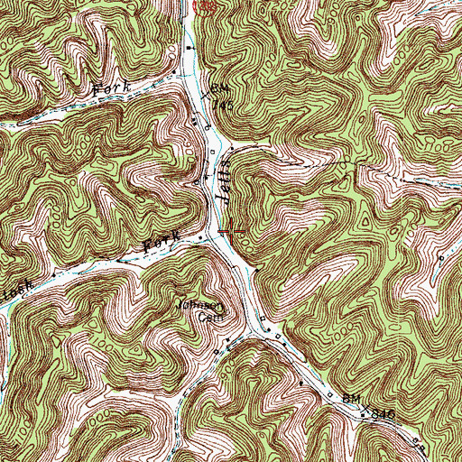 Topographic Map of McIntosh Fork, KY