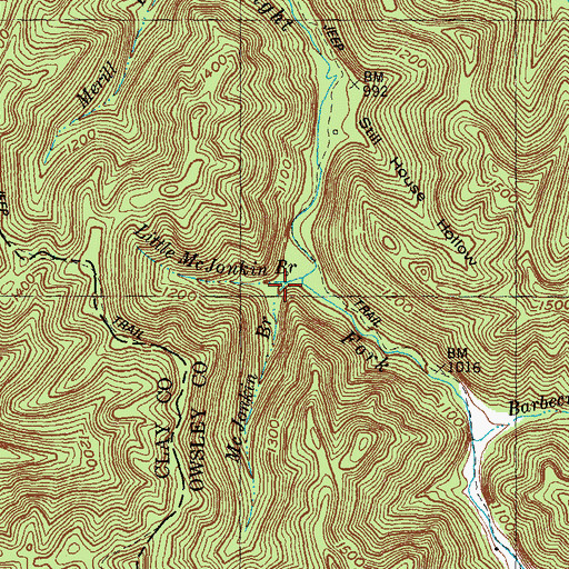 Topographic Map of McJonkin Branch, KY