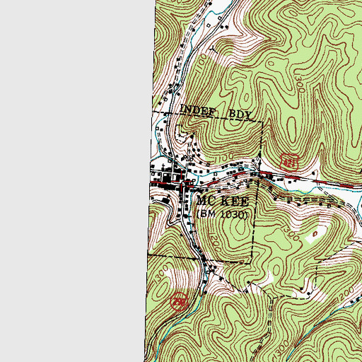Topographic Map of McKee, KY