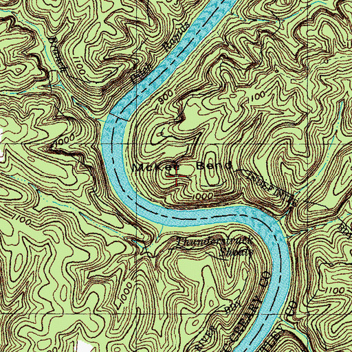 Topographic Map of McKee Bend, KY
