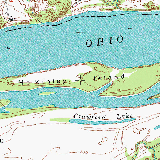 Topographic Map of McKinley Island, KY