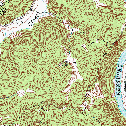 Topographic Map of McKinney Cemetery, KY