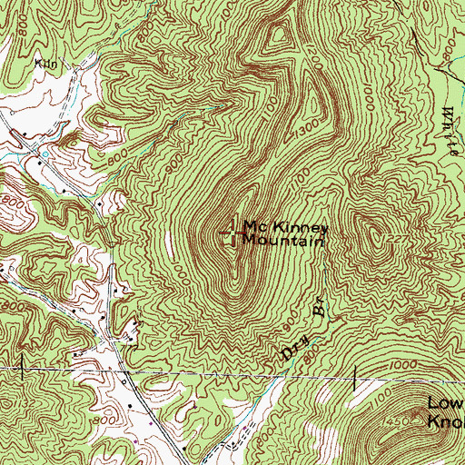 Topographic Map of McKinney Mountain, KY