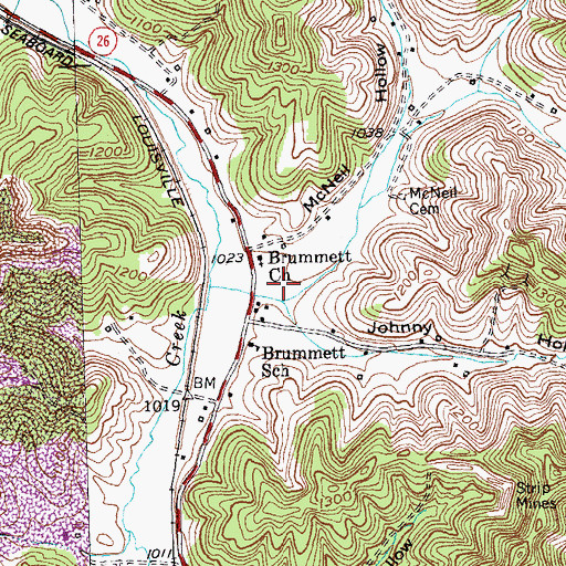 Topographic Map of McNeil Hollow, KY