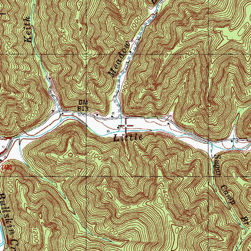 Topographic Map of Meadow Branch, KY