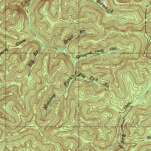 Topographic Map of Meadow Fork, KY