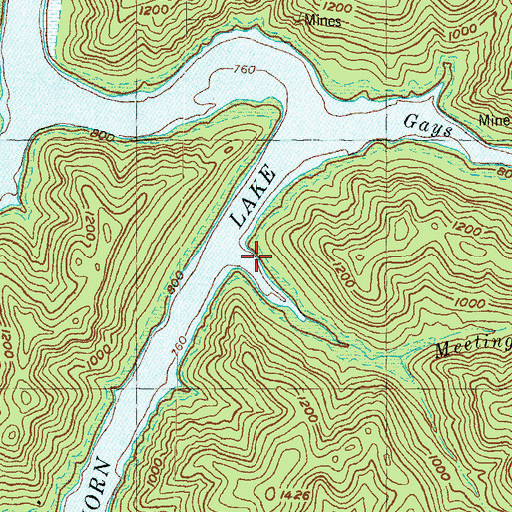 Topographic Map of Meetinghouse Branch, KY