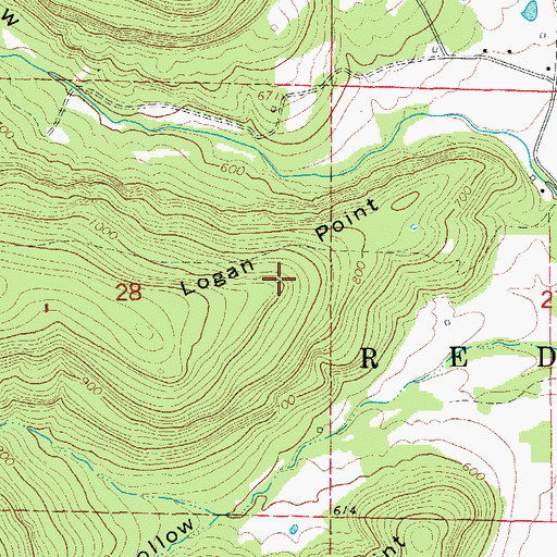 Topographic Map of Logan Point, AR