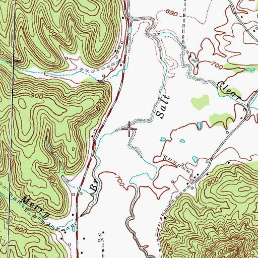 Topographic Map of Merry Branch, KY