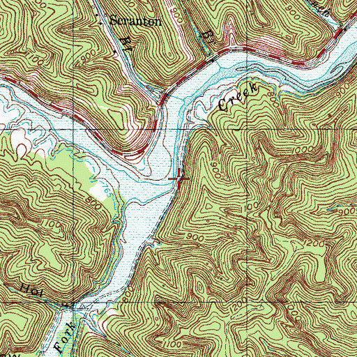 Topographic Map of Meyers Fork, KY