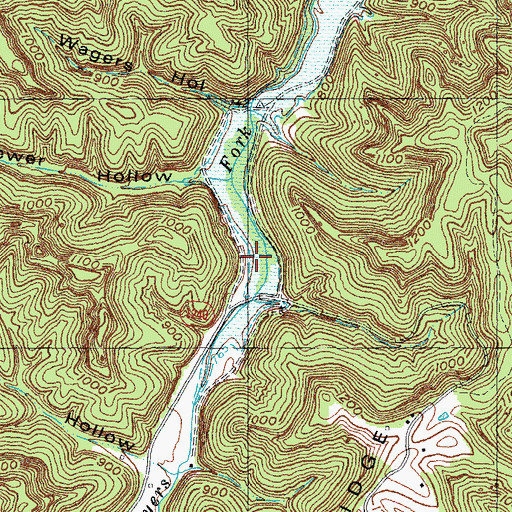 Topographic Map of Myers Fork School, KY