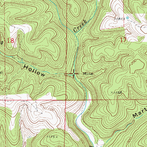 Topographic Map of London Spring Hollow, AR