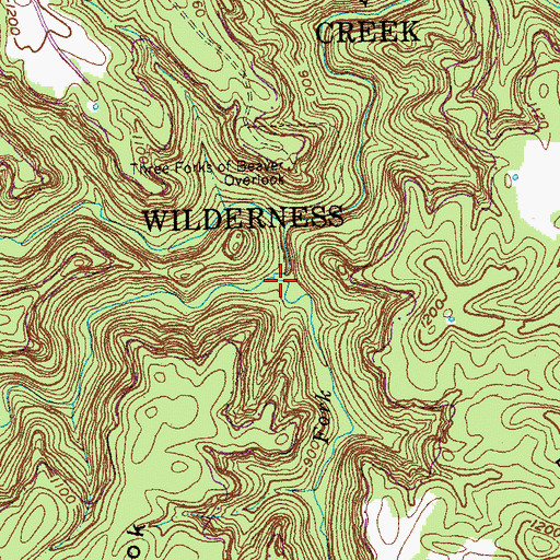 Topographic Map of Middle Fork, KY