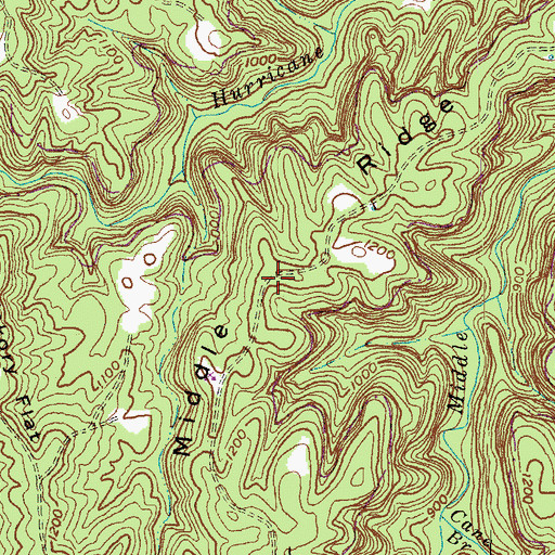 Topographic Map of Middle Ridge, KY