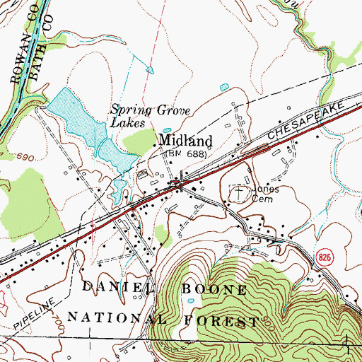 Topographic Map of Midland, KY
