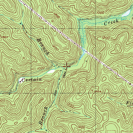Topographic Map of Mill Branch, KY