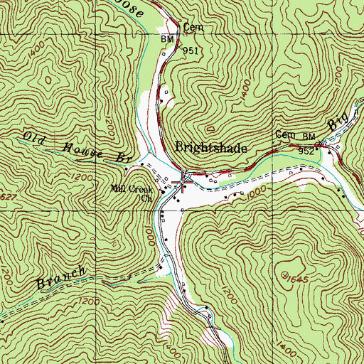 Topographic Map of Mill Creek, KY