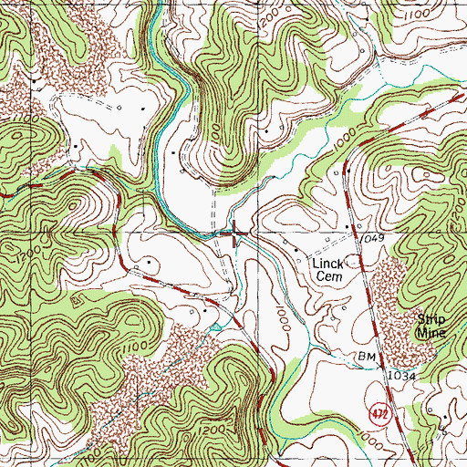 Topographic Map of Mill Creek, KY