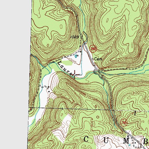 Topographic Map of Mill Creek, KY