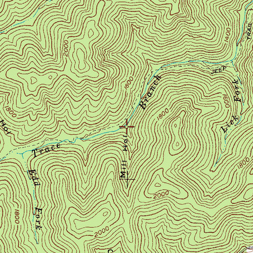 Topographic Map of Mill Hollow, KY
