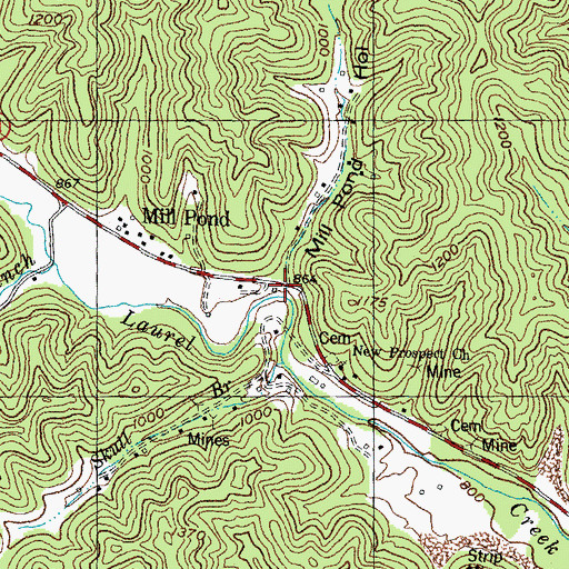 Topographic Map of Mill Pond Hollow, KY