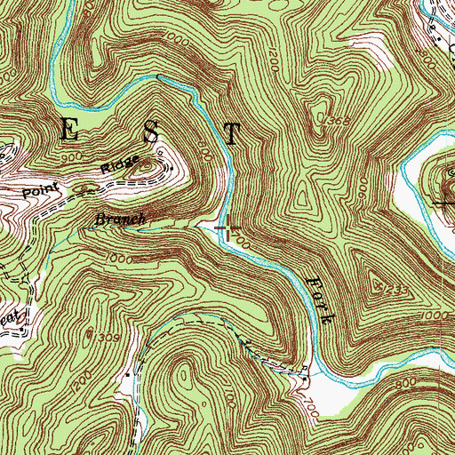 Topographic Map of Mill Seat Branch, KY