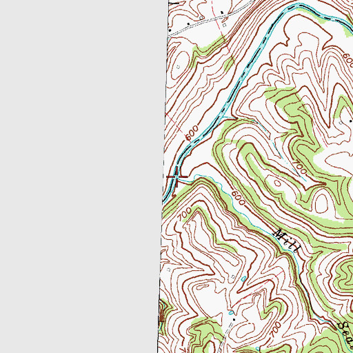 Topographic Map of Mill Seat Creek, KY