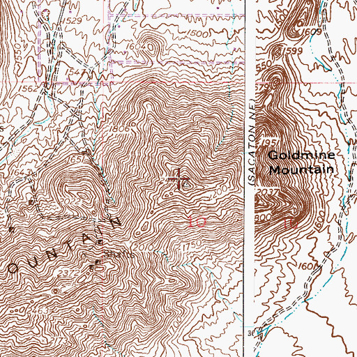 Topographic Map of Goldmine Mountain, AZ