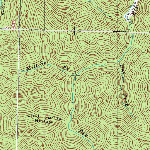 Topographic Map of Mill Set Branch, KY