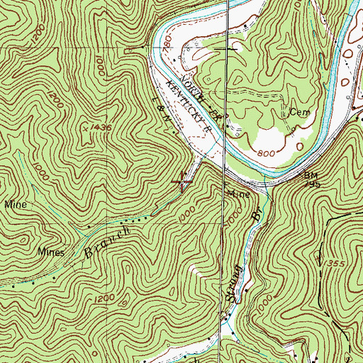 Topographic Map of Miller Branch School, KY