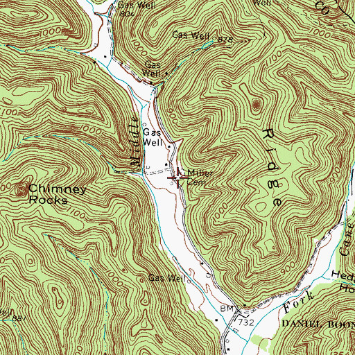 Topographic Map of Miller Cemetery, KY