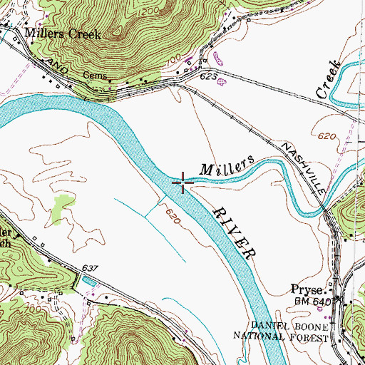 Topographic Map of Millers Creek, KY