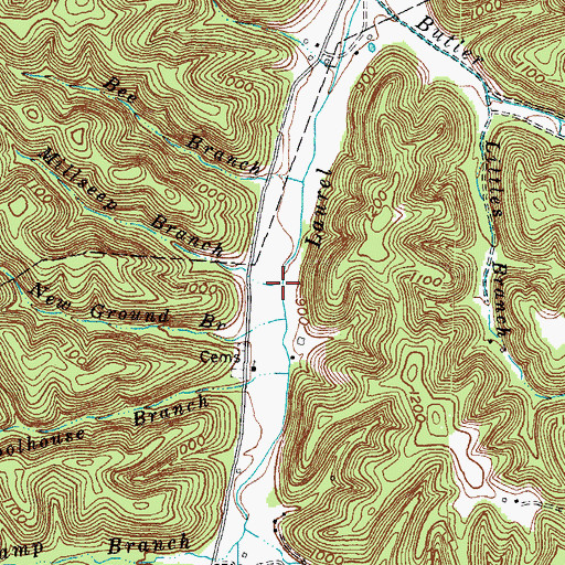 Topographic Map of Millseep Branch, KY