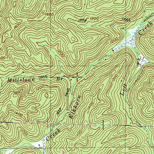 Topographic Map of Millstone Branch, KY