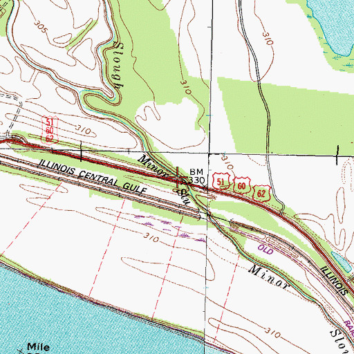 Topographic Map of Minor Slough, KY