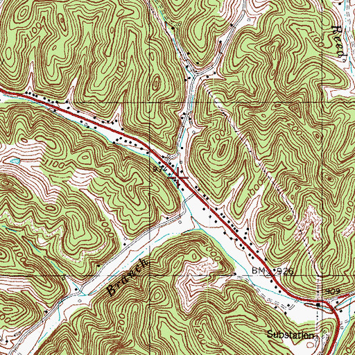 Topographic Map of Mize Branch, KY