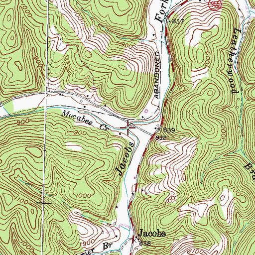 Topographic Map of Mocabee Creek, KY