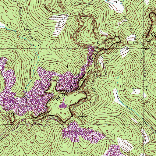 Topographic Map of Moody Cliff, KY