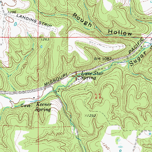Topographic Map of Lone Star Spring, AR