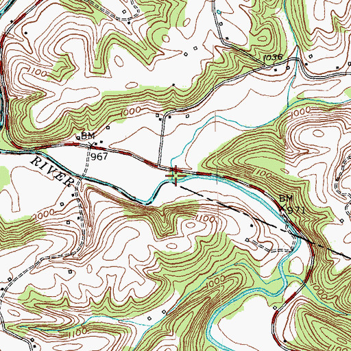 Topographic Map of Moores Creek, KY