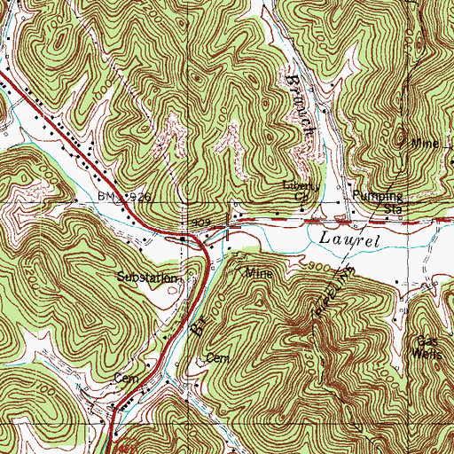 Topographic Map of Morgan Branch, KY